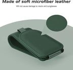 Sunglass Holder for Car Visor, Grass Green, 2 Packs | Suede Cloth, Magnetic, Organizer for Car Accessories
