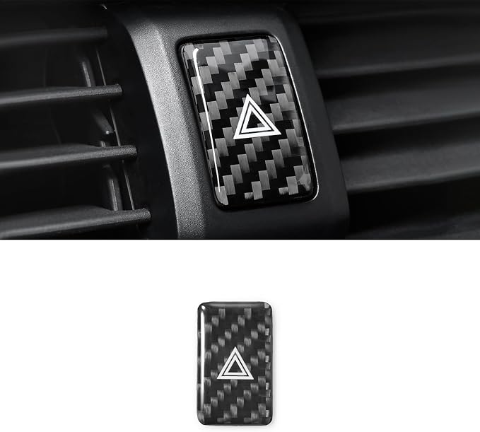 Warning Lights Button Sticker Carbon Fiber Black | Compatible with Honda 10th Gen Civic 2017-2021 Center Console Decal Car Interior Accessories