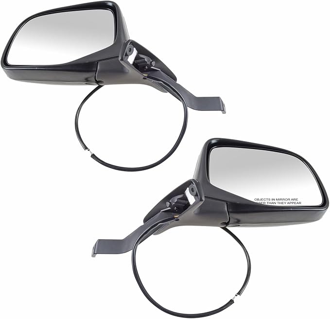 Driver and Passenger Side Mirror Assembly Set Power Chrome 3-Pin for 1992-1996 Ford Bronco 1992-1997 F-150 1992-1996 F-250 without Performance Package