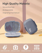 Holii Travel Pill Organizer, 8 Compartments Portable Pill Case, Daily Pill Box to Hold Vitamins, Small Pill Container for Pocket Purse Medicine Organizer（Gray）