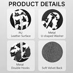 Cute Black Cat Car Seat Back Storage Headrest Hooks for Purses & Bags – 2PCS PU Leather Dual Metal Hooks, Backseat Organizer Accessories