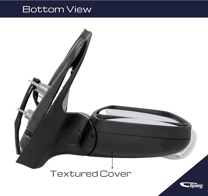 Passenger Side Mirror for 2015-2019 Ford Transit 150 250 350 Cargo Van Power Adj Heated Turn Signal Manual Fold Short Arm | Textured Black 6 Pins Right FO1321552