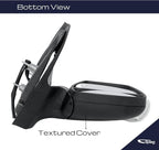 Passenger Side Mirror for 2015-2019 Ford Transit 150 250 350 Cargo Van Power Adj Heated Turn Signal Manual Fold Short Arm | Textured Black 6 Pins Right FO1321552