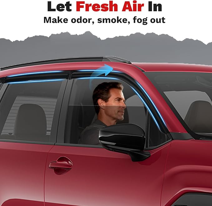 Forester Rain Guards - Window Visors for Subaru Forester 2025 2026, Outside-Mount Tape-On Side Window Wind Deflectors for Forester Accessories, Vent Visors Shades Rainproof 4PCS