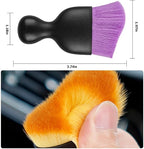 Car Interior Detailing Brush with Dust Cover, Auto Soft Hair Cleaning Brushes, Scratch Free Curved Dirt Collectors, for Vehicle Dashboard Air Conditioner Vents Leather(Purple)