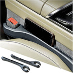 2PCS Car Seat Gap Filler, Seat Side Seam Crevice Blocker Organizer to Prevent Things from Dropping, Drop-Proof Auto Console Gap Guard Stopper Plug, Universal for Vehicles (Black)