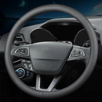 New Nappa Leather car Steering Wheel Cover，for Car Truck SUV 15 inch (Black)