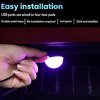Car Interior LED Lights, Automotive Ambient Neon Light Kit with USB Port, Car Accessories, Gifts for Men and Women, 4 in 1 Decoration Lights for Car, Garden, Home, Party（Orange）
