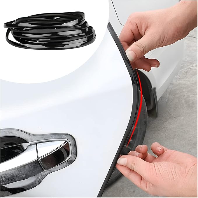 Car Door Edge Guards, 16Ft U Shape Door Edge Trim, Rubber Molding Auto Door Edge Seal Protector, Anti-Collision Vehicle Protection Accessories Universal for SUV, Truck, Van (Black)