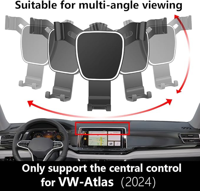 Car Phone Holder for VW Atlas 2024 2025 2026，Atlas Cross 2024 2025 2026 Auto Accessories Navigation Bracket Interior Decoration Screen Mobile Cell Phone Mount case