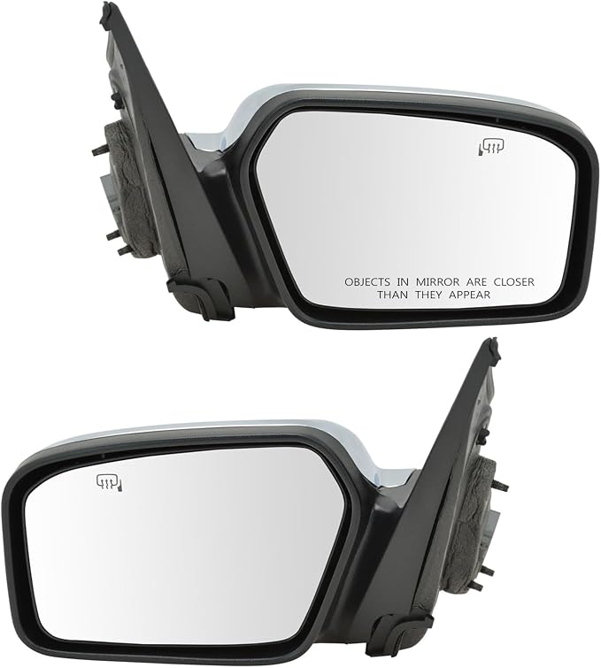 2 Piece Driver and Passenger Side Mirror Assembly Set Electric Adjustment Heated Memory Chrome Compatible with 2007-2010 Lincoln MKZ 2006 Zephyr FO1320322 FO1321322