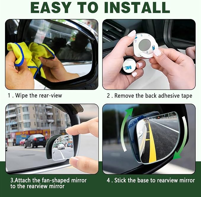 Blind Spot Mirror, Blindspot Mirror for Car, HD Glass Frameless Convex Side Mirror Blindspot, Universal Car Exterior Accessories Wide Angle Rear View Car Mirrors for Cars SUV Trucks and RVs