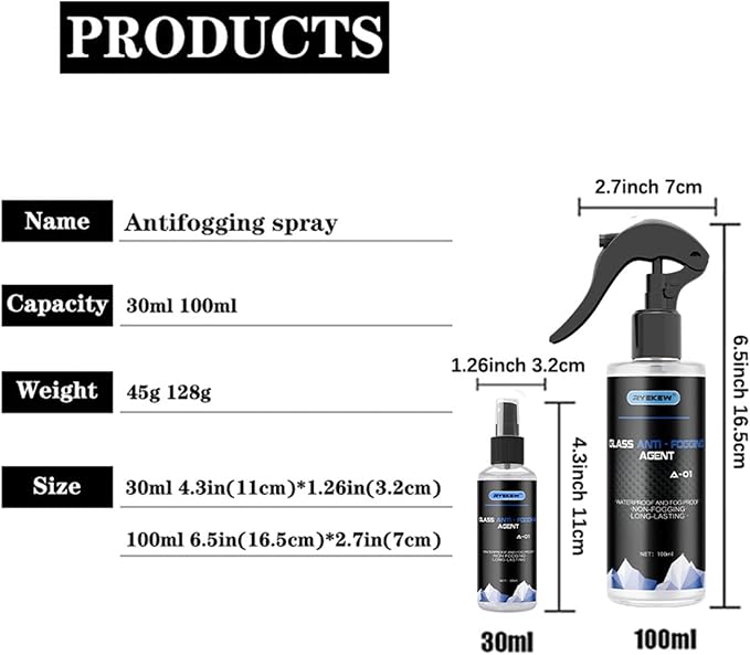 Fast Acting Quick Clear Anti Fog Sprayed for Car Windshield Instantly Misting Removal Liquid Safe Night Driving
