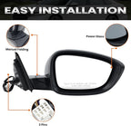 Right Passenger Side Mirror Compatible with Honda Accord LX Sport 1.5T 2018-2025 Power Glass | Non-Heated | Paint to Match Repalces HO1321328 76208-TVA-A02 (3Pins-Black)