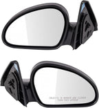 2 Piece Driver and Passenger Side Mirror Assembly Set Manual Adjustment Non-Heated No Memory Black Compatible with 1998-2003 Ford Escort FO1320175 FO1321175