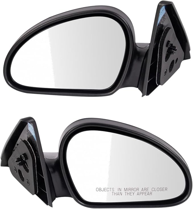 2 Piece Driver and Passenger Side Mirror Assembly Set Manual Adjustment Non-Heated No Memory Black Compatible with 1998-2003 Ford Escort FO1320175 FO1321175