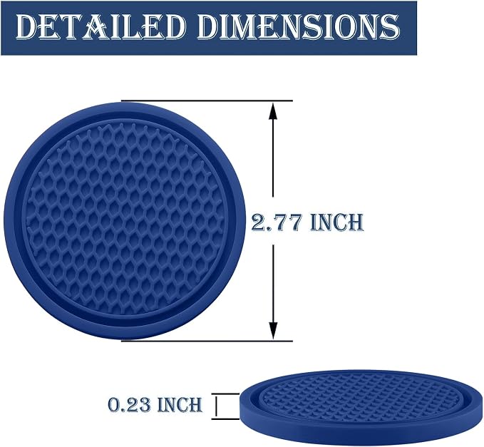 Car Cup Coaster, 4PCS Universal Non-Slip Cup Holders Embedded in Ornaments Coaster, Car Interior Accessories, Grey Blue