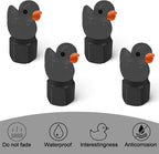 4 Pack Cute Duck tire Valve caps, Glow in The Dark Tire Valve Caps, Interesting and Practical Tire Decoration, Can be Used for Cars, Motorcycles, Trucks, and Bicycles.(Black)