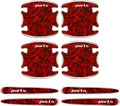 8PCS Car Door Handle Scratch Protectors, 3D Patterned Carbon Fiber-Marking，Anti Scratch,Universal for Most Cars (Red)