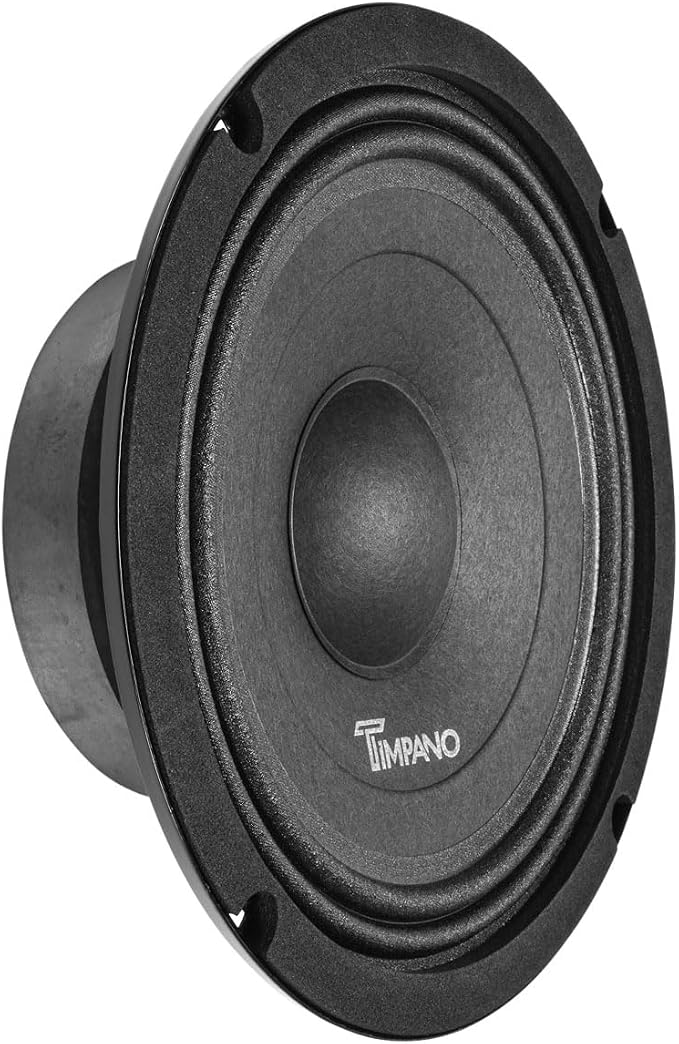 Timpano 8 Inch Shallow Car Speaker 700 Watts TPT-MB8-4 Slim Shallow Profile 4 Ohm, PRO Midbass Car Audio Loudspeaker Compact for Doors (Single)