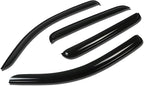 Window Visors Compatible with 05-14 Tacoma Double Cab, 4Pcs Front & Rear Tape-On Window Vent Visor Deflectors Rain Guard, Glossy Dark Smoke