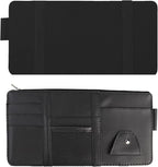 2 Packs Car Sun Visor Multi-Pocket Organizer for SUV & Truck, Auto Visor Storage Pouch with Big Zipper Pocket, Card Sleeve, Driving License, Insurance, Sunglasses, Pen, Key, Lipstick