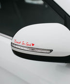 SCUARI 4PCS Car Stickers,Cars Decals,Car Accessories Trust in God Rearview Mirror Sticker,Auto Stickers and Decals,Auto Decals for Women,Trust in God Mirror Decoration,Fits Most Vehicles (Red)