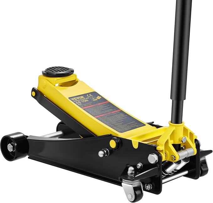 4 Ton Low Profile, Heavy-Duty Steel Racing Floor Jack with Dual Pistons Quick Lift Pump, Lifting Range 3.94"-20.98"
