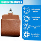 YoRise Car Air Vent Storage Bag, PU Leather Auto Hanging Storage Pouch with Hook, Portable Car Console Organizer, Vehicle Dashboard Organizer Accessories for Key, Cell Phone, Coin, Sunglasses (Brown)