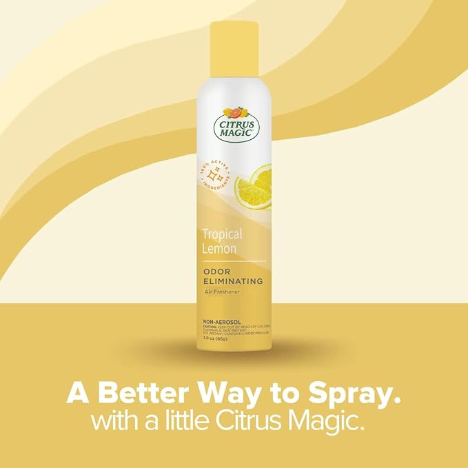 Odor Eliminating Air Freshener Spray, Tropical Lemon, 3-Ounce, Pack of 3