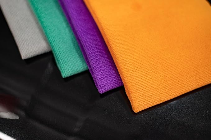 The Pearl - Professional Microfiber Detailing Towel for Ceramic Coating Leveling and Sealant Removal, Safe and Scratch-Free with No Tags, 320gsm, 16in x 16in, Green -12 Pack