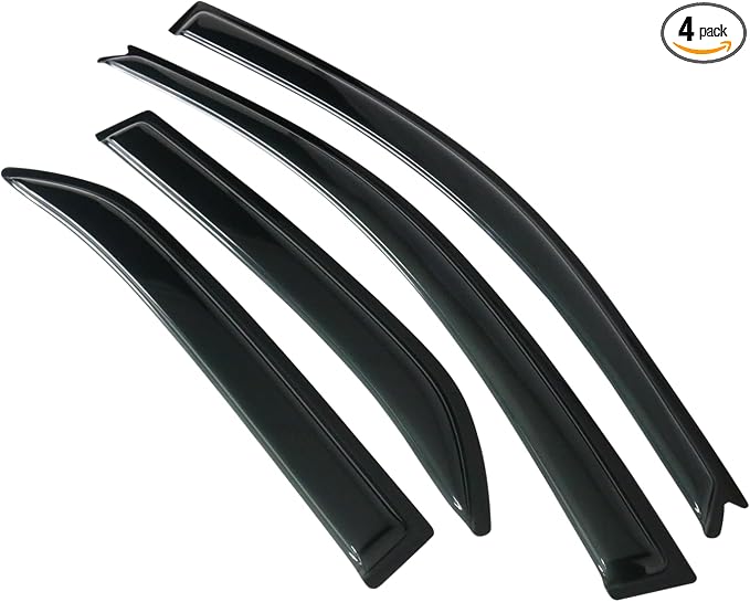 Tape On Window Visors Fits for 2002-2007 Mitsubishi Lancer & Lancer EVO Sedan, Side Auto Window Wind Deflectors, Ventshade, Rain Guards for Cars/Trucks
