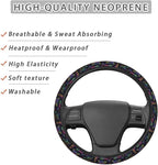 Neon Night Moths Butterflies Mushroom Steering Wheel Covers Anti-Slip Elasticity Car Accessories Steering Wheel Protector Universal 15 Inch for Cars SUV Vehicle Truck
