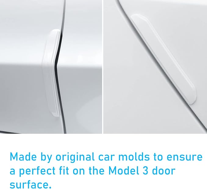 Compatible with Tesla Model 3 Door Edge Guards Protector,4 Pcs White Car Door Anti-Collision Strips for Model 3 2017 2018 2019 2020 2021 2022 2023 Scratch Guard Model 3 Door Protector Strip