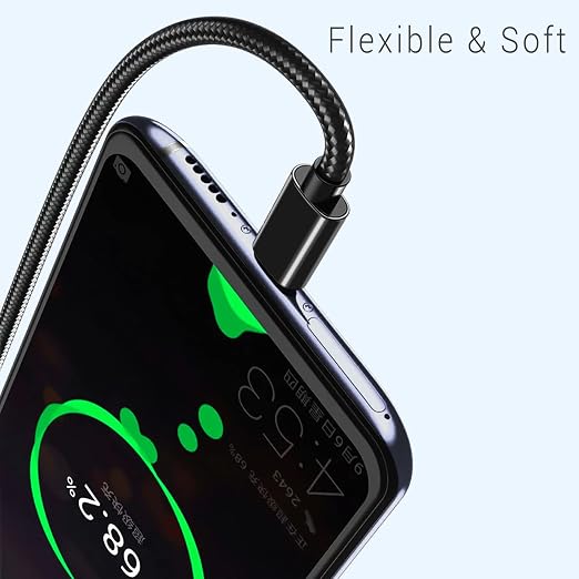 USB C Cable 1.5FT 3 Packs, 18W Short Type C Cord Fast Charge USB 2.0 Data Braided Compatibile with Samsung Galaxy S22 S21 S20 Ultra 5G, Google Pixel, Power Bank and Other Type C Devices