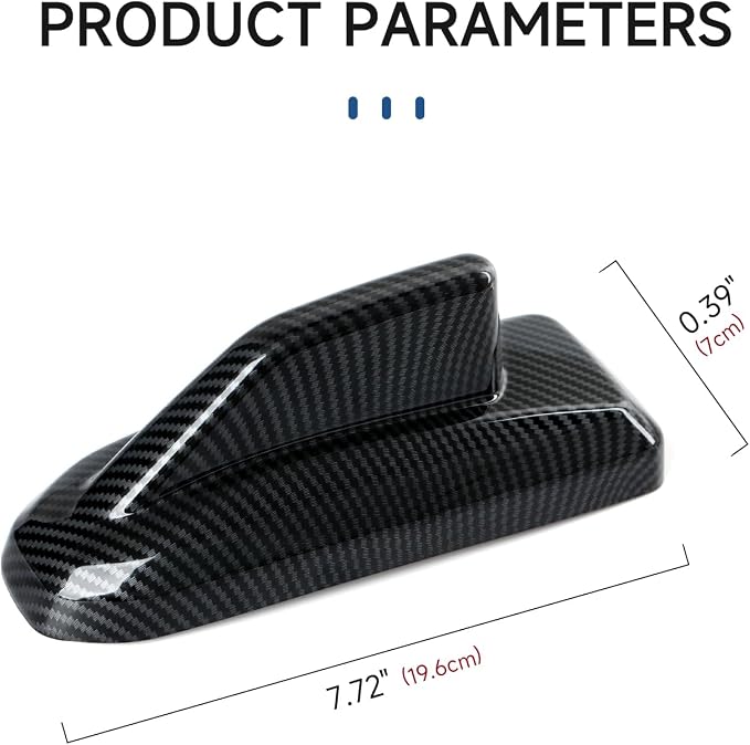 ABS Carbon Fiber Interior Shark Fin Shape Roof Antenna Cover Trim for 2019-2025 Chevy Silverado | for 2019-2021 GMC Sierra 1500 2500 3500 HD Accessories