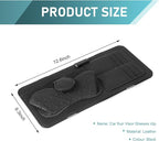 Car Sun Visor Organizer, Multi-functional Vehicle Storage Clip with Sunglasses Holder Document Holder, PU Minimalist Stylish Storage Interior Organizer, for Most Vehicles (Black)