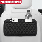 2PCS Car Side Pocket Organizer, Universal Waterproof PU Leather Auto Seat Gap Filler Storage Bag, Self-Adhesive Multifunctional Car Door Sunglasses Holder Pouch for Phone, Card (L)