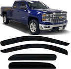 Side Window Visors rain Guards Vent Deflectors for 02-08 Dodge Ram 1500, 2003-2009 Ram 2500 & 3500 with Quad Cab Shade 94623