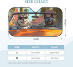 Windshield Sun Shade Funny Dog Driving Car Car Front Window Sunshade Cover for Truck SUV Blocks UV Rays Automotive Visor Interior Protector 51 x 27.5 inch
