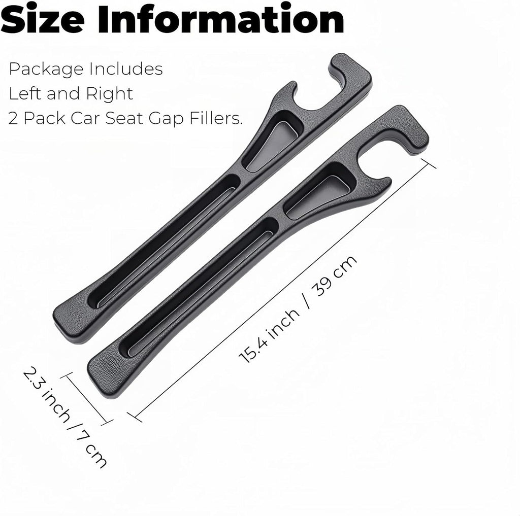 Car Seat Gap Filler (2-Pack) — Universal Leather Side Organizer