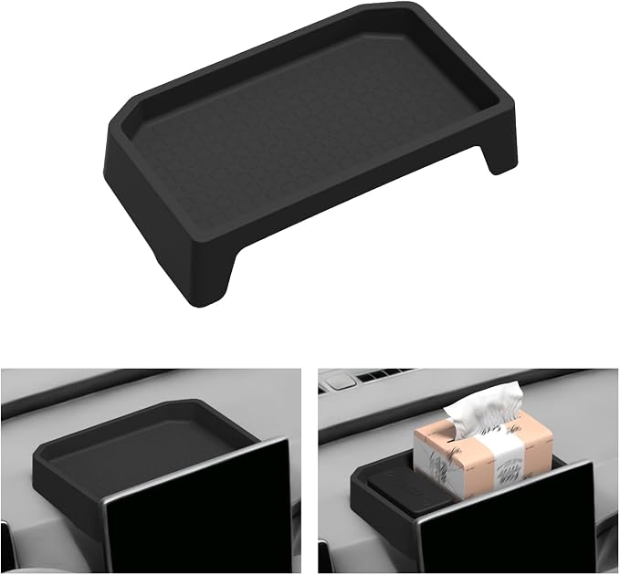 Dashboard Storage Box for Toyota RAV4 2026 Center Console Organizer Box Behind Screen Organizer Tray Silicone Interior Accessories