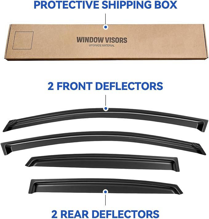 Window Visors Rain Guards Shield for 2013-2019 Nissan Sentra, Window Wind Deflectors Vent Shades for 13-19 Sentra