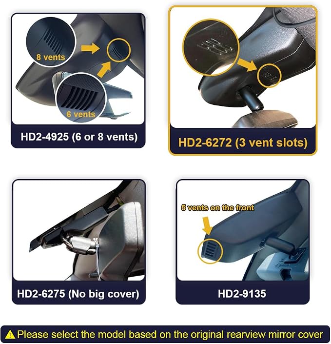 Front 4K+Rear 1080P Dash Cam Adapts for GMC Sierra 2020-2026 (HD2-6272, Check Vents Amount), OEM Look, Dual HD Video, WiFi & APP, Loop Recording G-Sensor, Easy to Use, 2 Cables/128GB Card