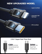 [Upgraded] Retractable Car Charger 4 in 1, Fast Car Phone Charger with Cord 2.6ft, USB C and Apple Car Adapter, Compatible with iPhone 17 16 15/15 Pro Max/14/13/12/11, Galaxy, Pixel