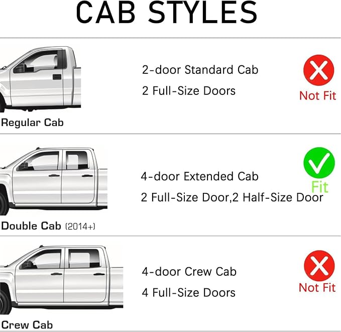 in-Channel Side Window Visors Rain Guards Deflectors for Chevy Silverado/GMC Sierra 1500 2500HD 3500HD Double/Extended Cab 2014-2018,1500 LD/Limited 2019, Vent Shade Wind Sun Rain Guards 4PC 194528