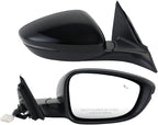 Right Passenger Side Mirror Compatible with 2018-2022 Honda Accord Power Glass | Heated | with Blind Spot | with Turn Signal | Manual Folding Repalces HO1321330 (8Pins-Black)