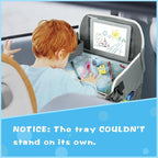 Kids Travel Tray for Boys or Girls, Travel Tray for Kids Car Seat with Tablet Holder, Dry Erase Board & Cooler Cup Holder, Road Trip Essentials Accessories for Car Trip, Airplane (2 Pack)