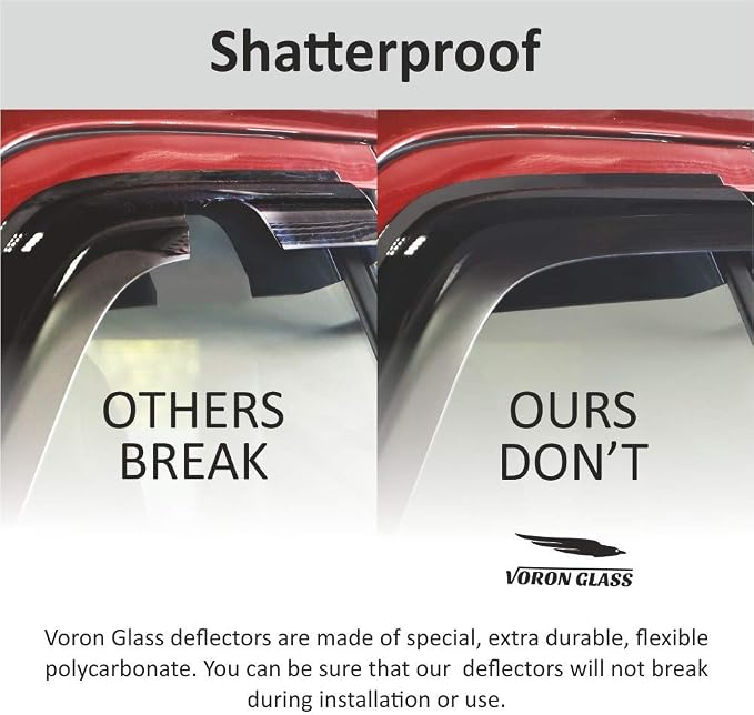 Voron Glass Tape-on Extra Durable Rain Guards for Toyota RAV4 2013-2018, Window Deflectors, Vent Window Visors, 6 Pieces - 100466