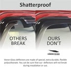 Voron Glass Tape-on Extra Durable Rain Guards for Ford Edge 2015-2024, Window Deflectors, Vent Window Visors, 6 Pieces - 100910